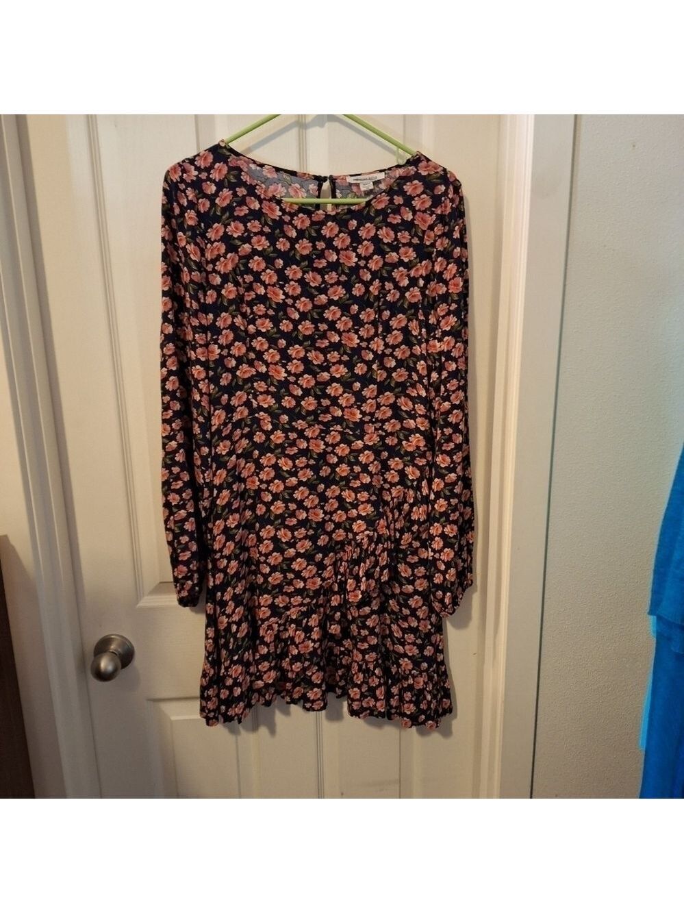 American Eagle Blue Pink Floral Dress Medium